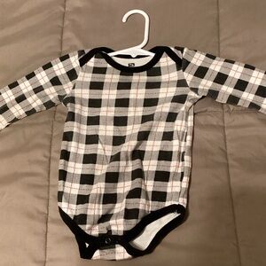 Plaid Long Sleeve Baby Onesie